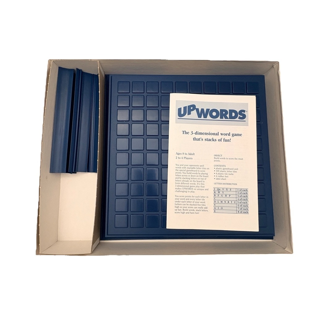 Vintage Milton Bradley 1988 Upwords Board Game 100% Complete 3-D Word - Picture 2 of 3